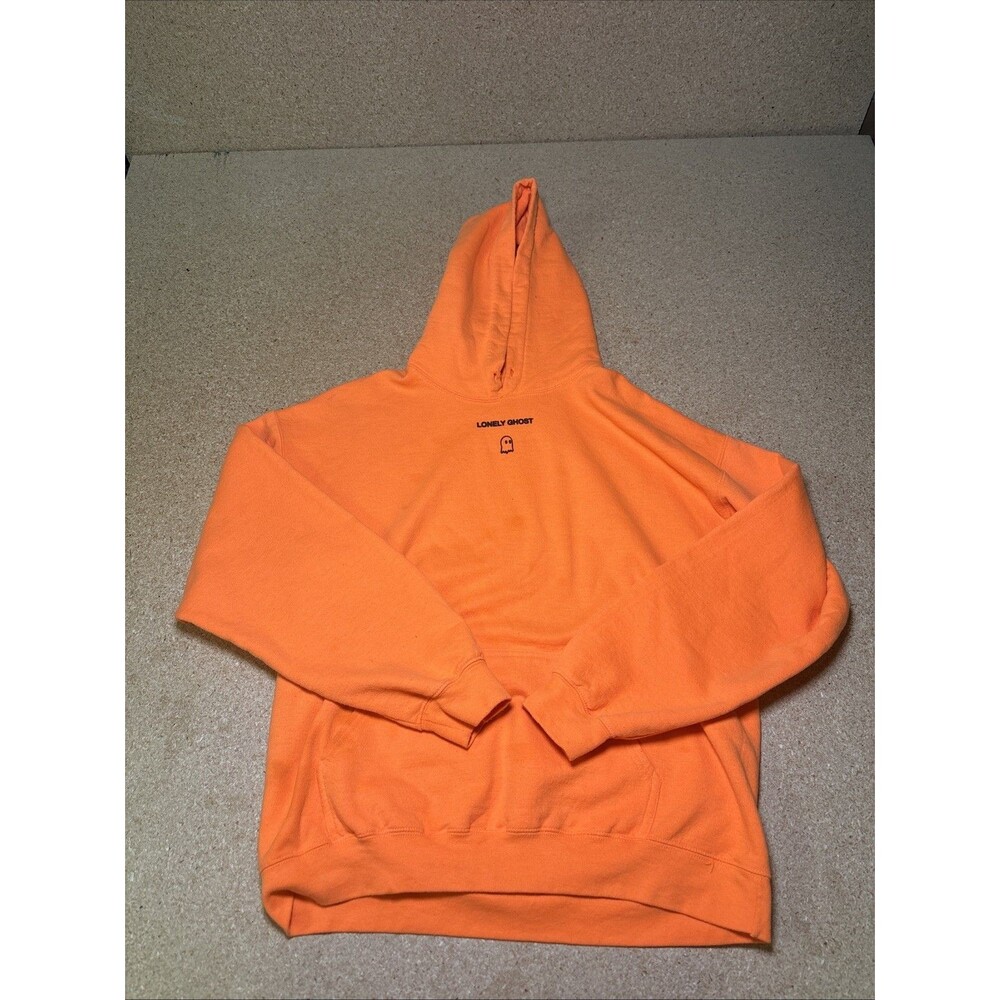 Lonely Ghost Text Me When You Get Home Orange Hoodie Sweatshirt Size Large